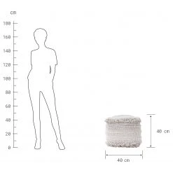 Butlers Pouf BOHO LOUNGE - Wolle - Creme -Wohnzimmermöbel boutique en ligne 1000344063 220406 500 SKETCH DETAILS P000000001000344063 sketch