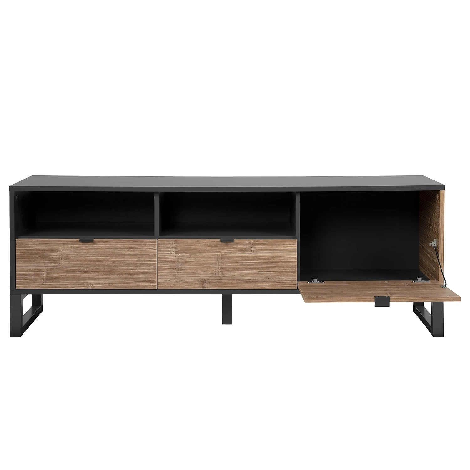 Loftscape TV-Lowboard Mid West - Bambus Dekor / Anthrazit 9 Loftscape TV-Lowboard Mid West - Bambus Dekor / Anthrazit – Bild 9