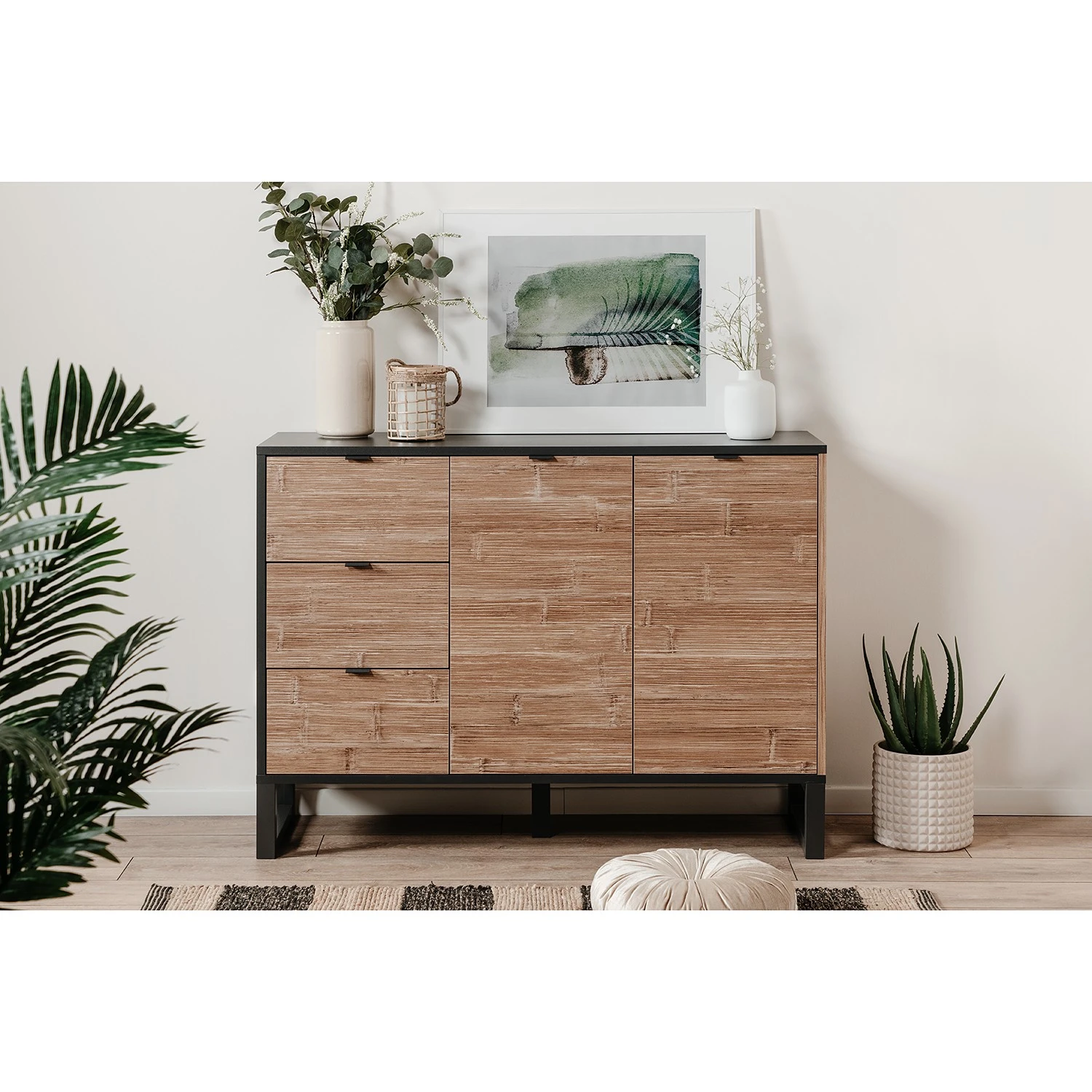 Loftscape Kommode Mid West - Bambus Dekor / Anthrazit 2 Loftscape Kommode Mid West - Bambus Dekor / Anthrazit – Bild 2