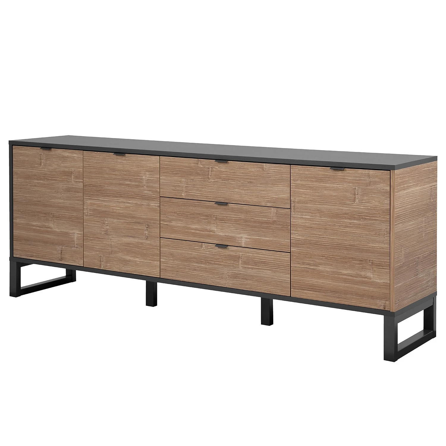 Loftscape Sideboard Mid West II - Bambus Dekor / Anthrazit 1 Loftscape Sideboard Mid West II - Bambus Dekor / Anthrazit
