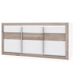 Loftscape Sideboard Wilander - Inkl. Beleuchtung - Hochglanz Weiß / Eiche Nelson Dekor