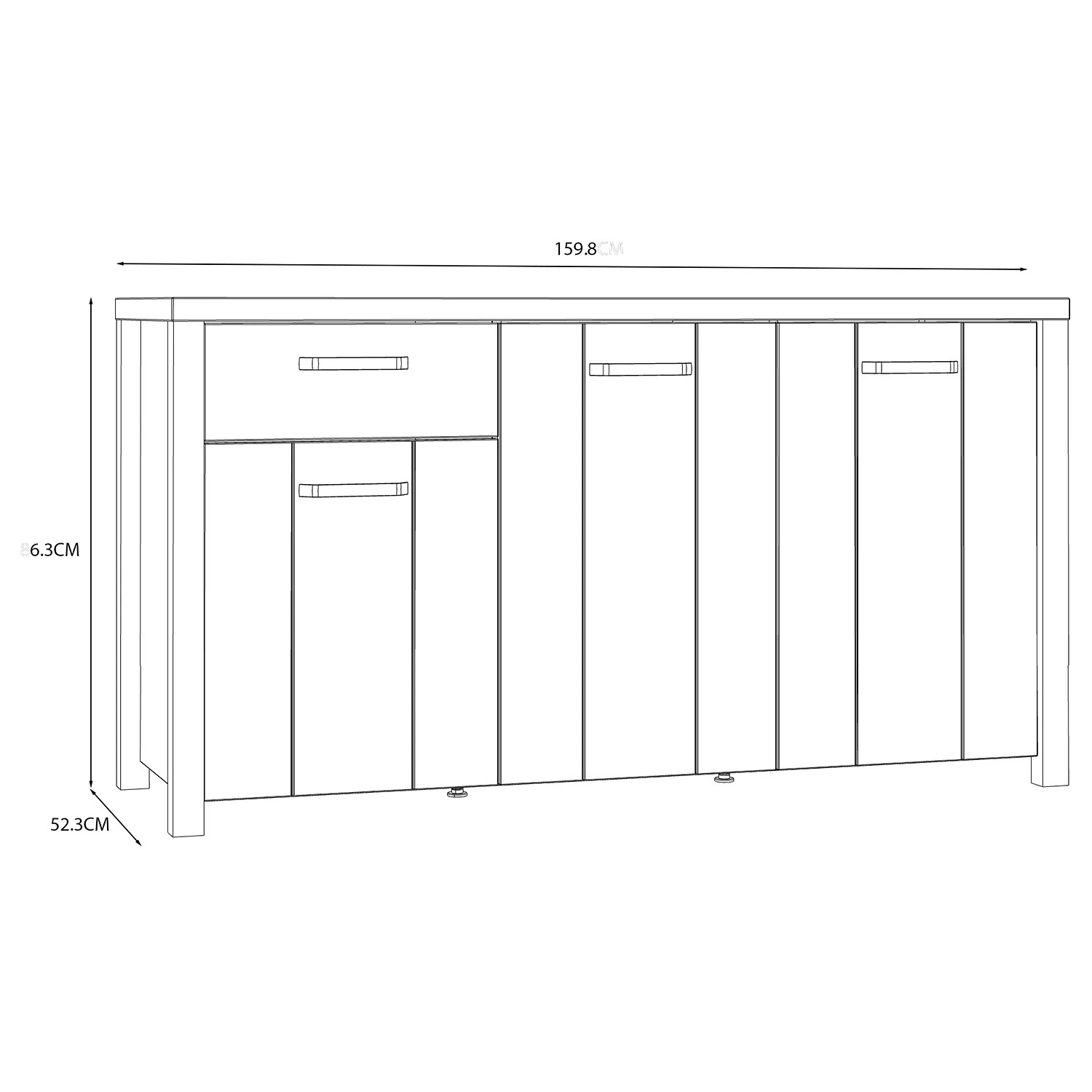 Red Living Sideboard Westlock I - Esche Dekor / Schwarz 8 Red Living Sideboard Westlock I - Esche Dekor / Schwarz – Bild 8