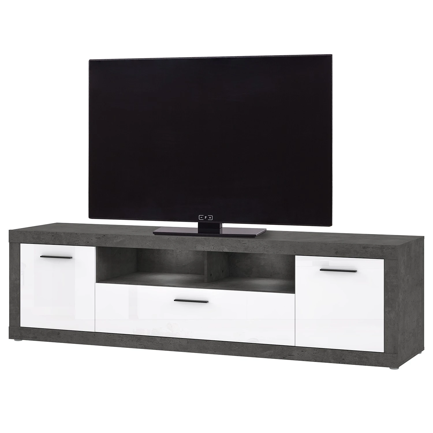 Loftscape TV-Lowboard Vetras II - Hochglanz Weiß / Beton Dekor 1 Loftscape TV-Lowboard Vetras II - Hochglanz Weiß / Beton Dekor