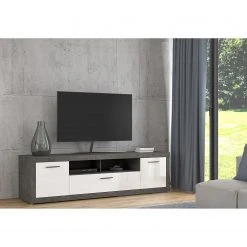 Loftscape TV-Lowboard Vetras II - Hochglanz Weiß / Beton Dekor 11 Loftscape TV-Lowboard Vetras II - Hochglanz Weiß / Beton Dekor -Wohnzimmermöbel boutique en ligne 1000344680 220414 021 MOOD DETAILS P000000001000344680 mood