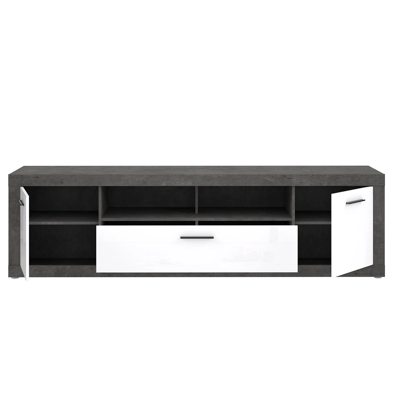Loftscape TV-Lowboard Vetras II - Hochglanz Weiß / Beton Dekor 6 Loftscape TV-Lowboard Vetras II - Hochglanz Weiß / Beton Dekor – Bild 6