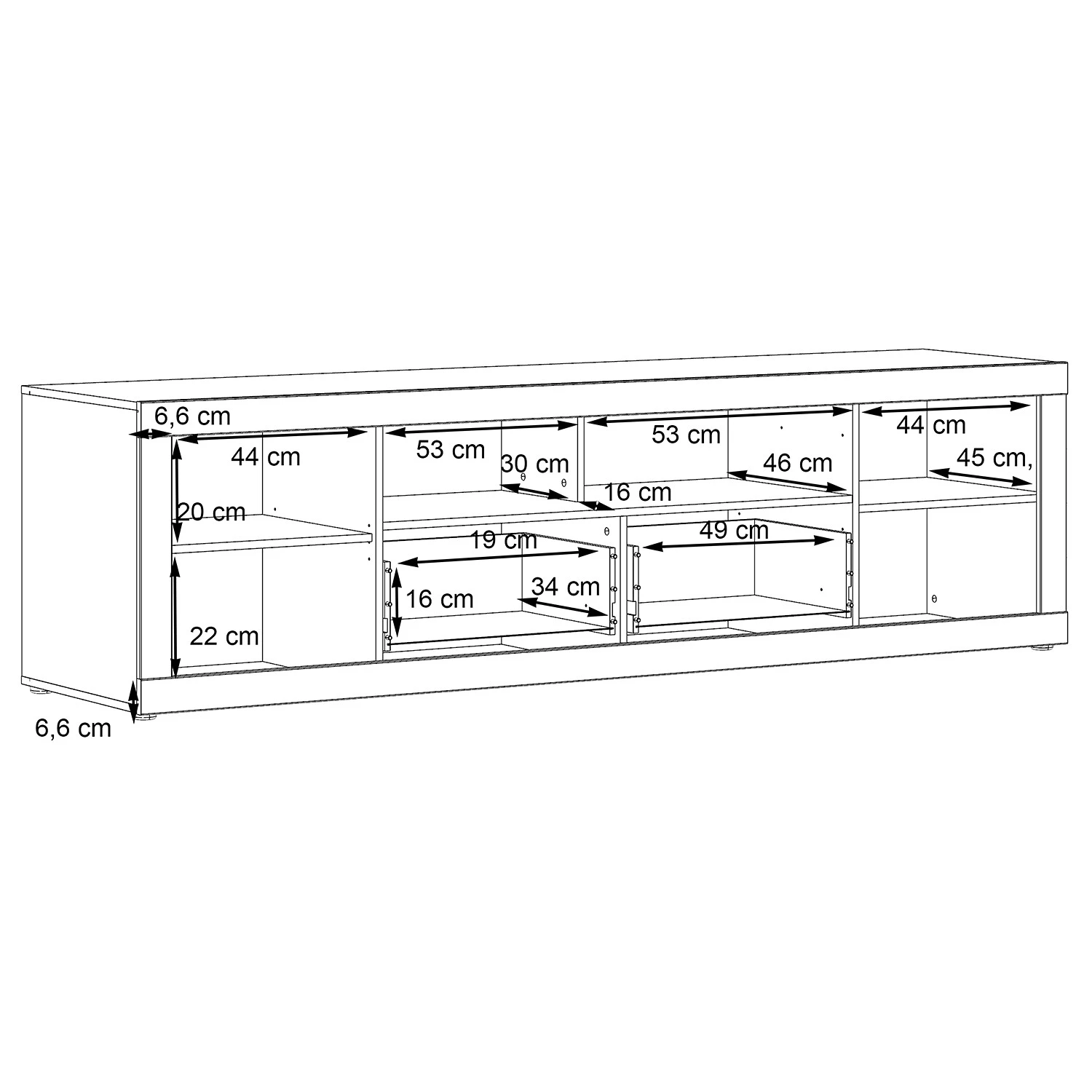 Loftscape TV-Lowboard Vetras II - Hochglanz Weiß / Beton Dekor 9 Loftscape TV-Lowboard Vetras II - Hochglanz Weiß / Beton Dekor – Bild 9