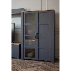 Ridgevalley Vitrinenschrank Vassia I - Eiche Navy Dekor / Eiche Riviera Dekor -Wohnzimmermöbel boutique en ligne 1000344686 220414 021 MOOD DETAILS P000000001000344686 mood