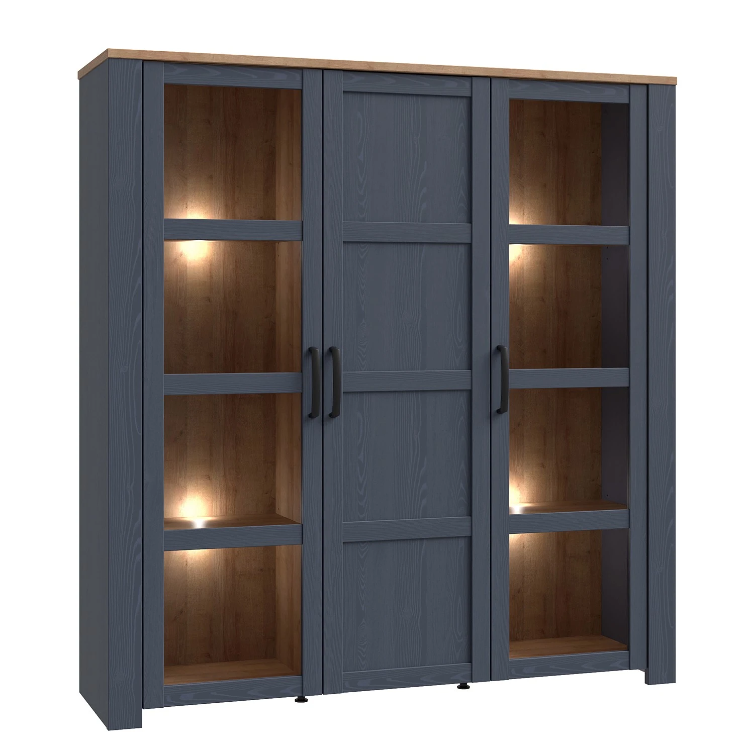 Ridgevalley Vitrinenschrank Vassia II - Eiche Navy Dekor / Eiche Riviera Dekor 1 Ridgevalley Vitrinenschrank Vassia II - Eiche Navy Dekor / Eiche Riviera Dekor