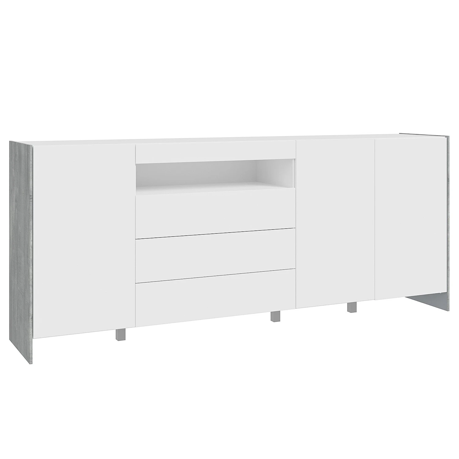 Loftscape Sideboard Urban II - Inkl. Beleuchtung - Weiß / Eiche Grau Dekor 1 Loftscape Sideboard Urban II - Inkl. Beleuchtung - Weiß / Eiche Grau Dekor