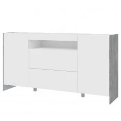 Loftscape Sideboard Urban I - Inkl. Beleuchtung - Weiß / Eiche Grau Dekor