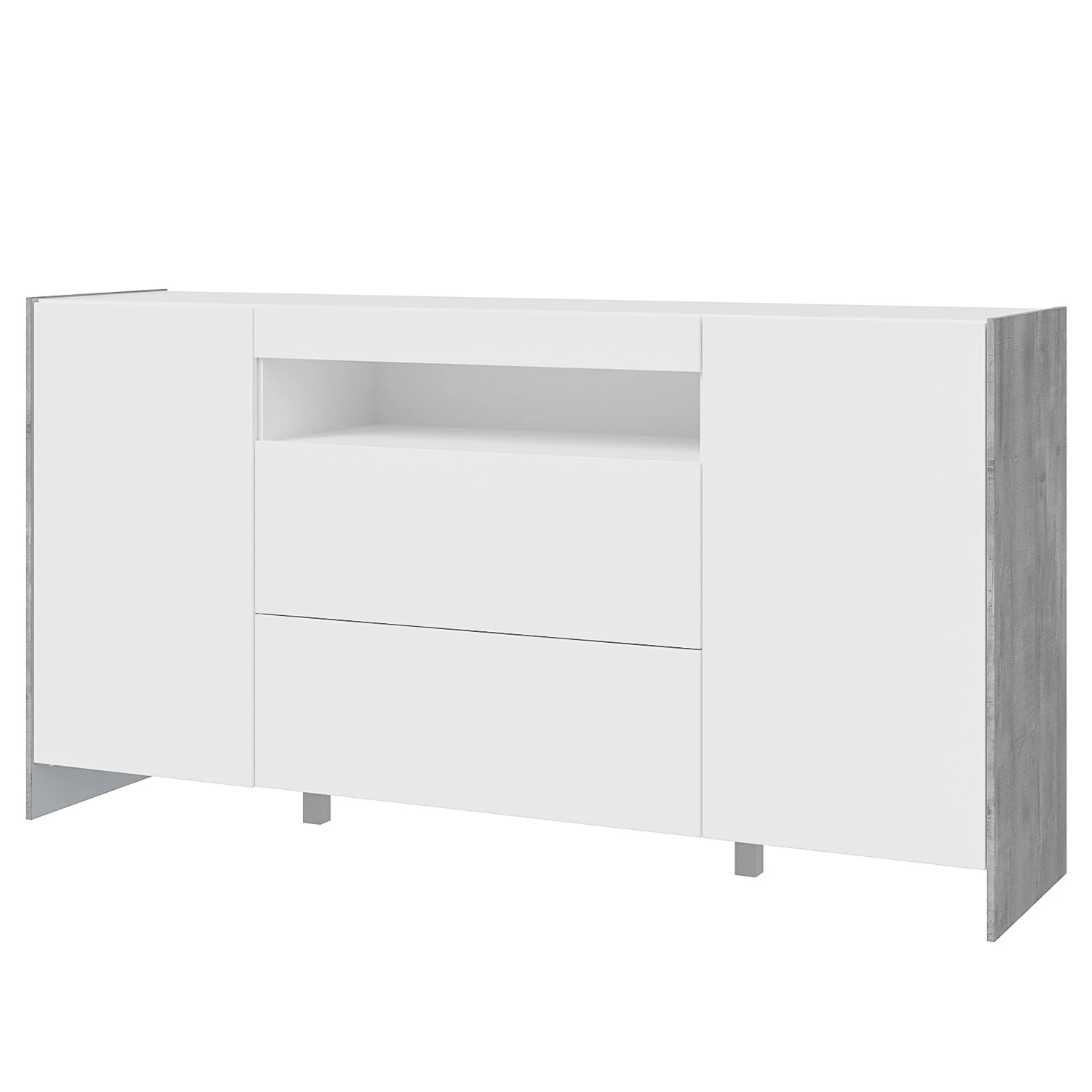 Loftscape Sideboard Urban I - Inkl. Beleuchtung - Weiß / Eiche Grau Dekor 1 Loftscape Sideboard Urban I - Inkl. Beleuchtung - Weiß / Eiche Grau Dekor