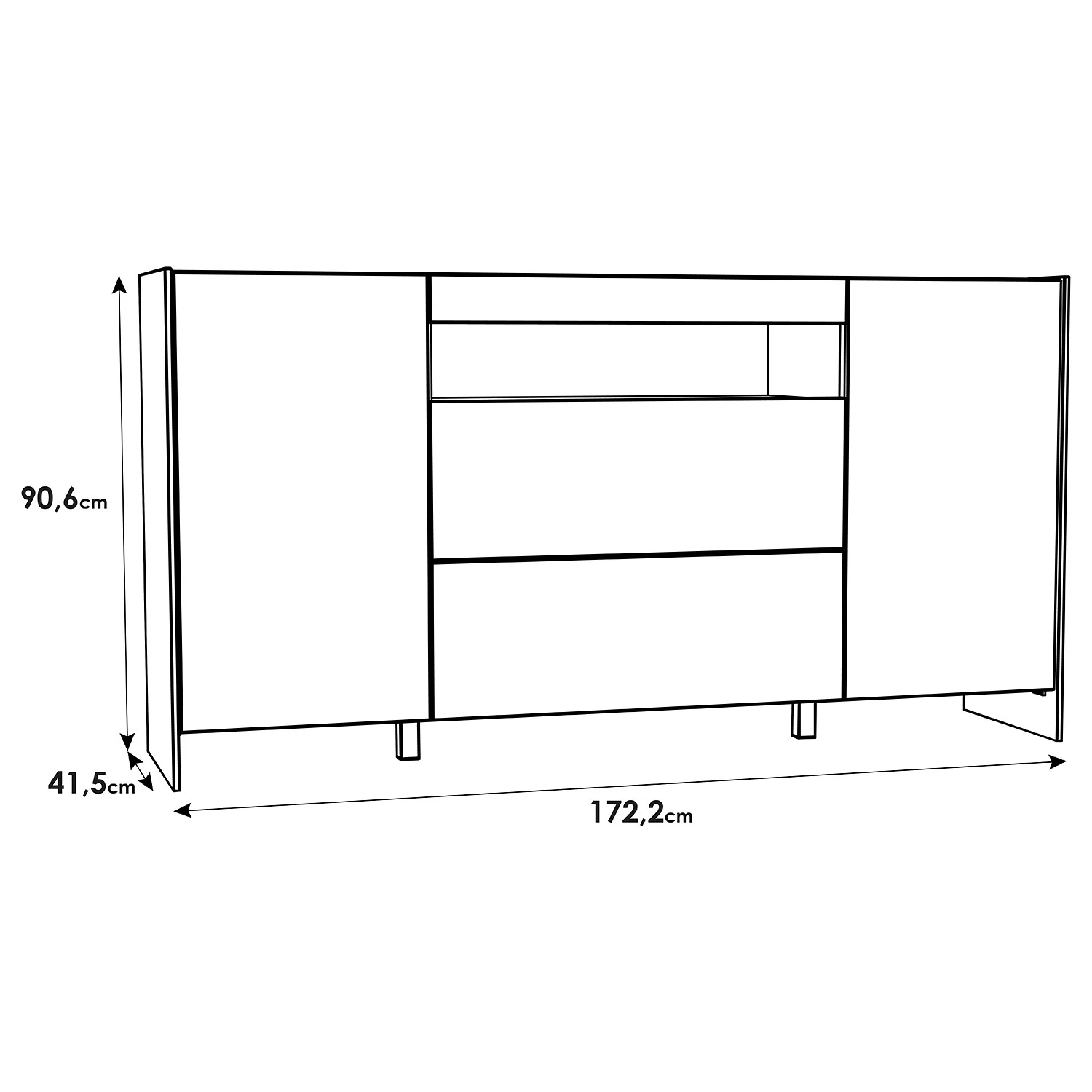 Loftscape Sideboard Urban I - Inkl. Beleuchtung - Weiß / Eiche Grau Dekor 6 Loftscape Sideboard Urban I - Inkl. Beleuchtung - Weiß / Eiche Grau Dekor – Bild 6