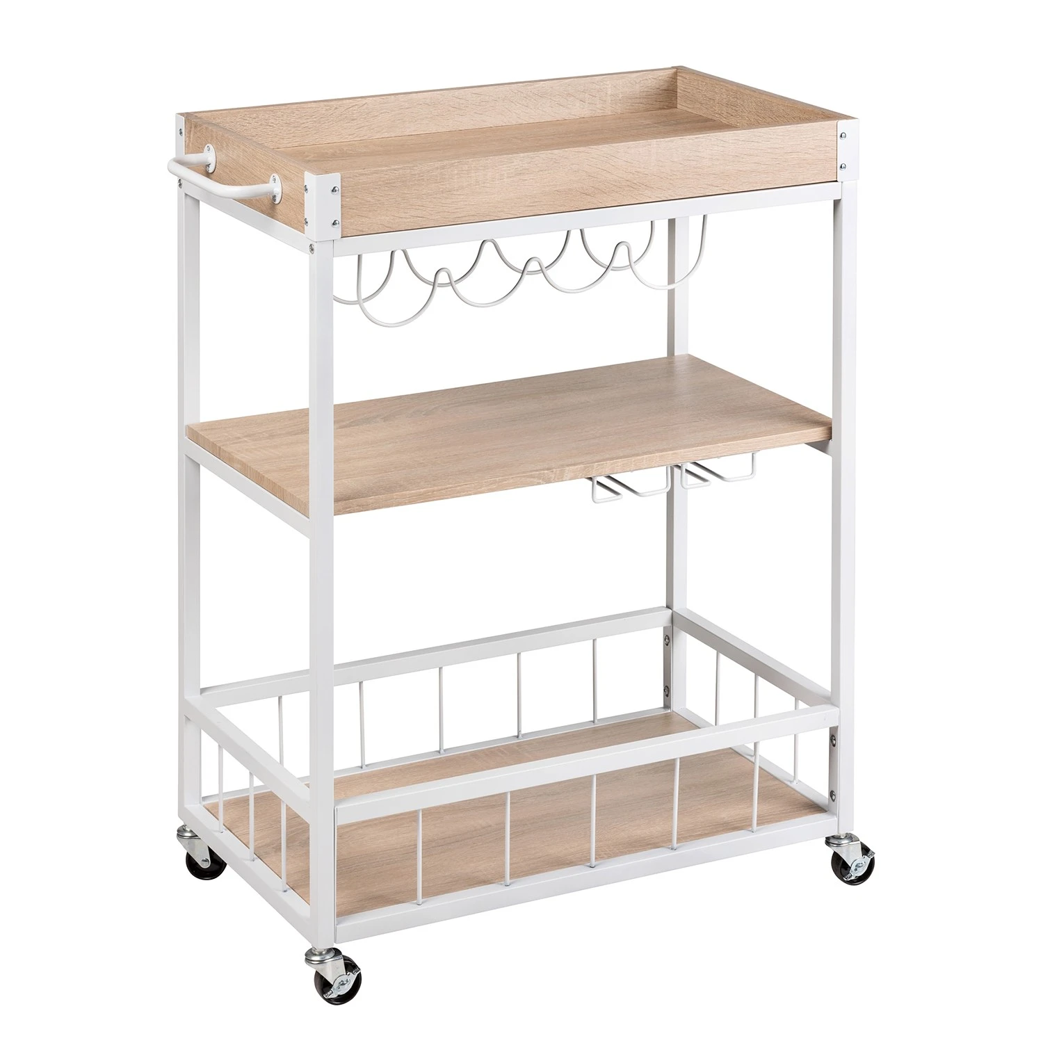 WENKO Servierwagen Rustico - Eiche Sonoma Dekor / Weiß 1 WENKO Servierwagen Rustico - Eiche Sonoma Dekor / Weiß