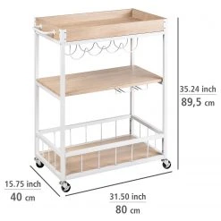 WENKO Servierwagen Rustico - Eiche Sonoma Dekor / Weiß 19 WENKO Servierwagen Rustico - Eiche Sonoma Dekor / Weiß -Wohnzimmermöbel boutique en ligne 1000345611 220412 500 SKETCH DETAILS P000000001000345611 sketch