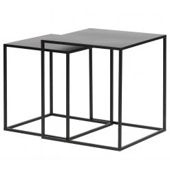 Red Living Beistelltisch Turon (2er-Set) - Metall - Schwarz