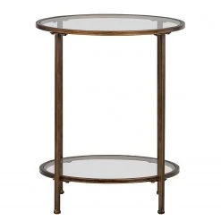 Red Living Beistelltisch Roslev - Glas / Metall - Messing -Wohnzimmermöbel boutique en ligne 1000345821 220428 030 DETAILS P000000001000345821