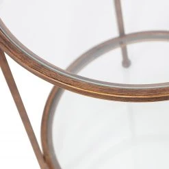 Red Living Beistelltisch Roslev - Glas / Metall - Messing -Wohnzimmermöbel boutique en ligne 1000345821 220428 040 DETAILS P000000001000345821