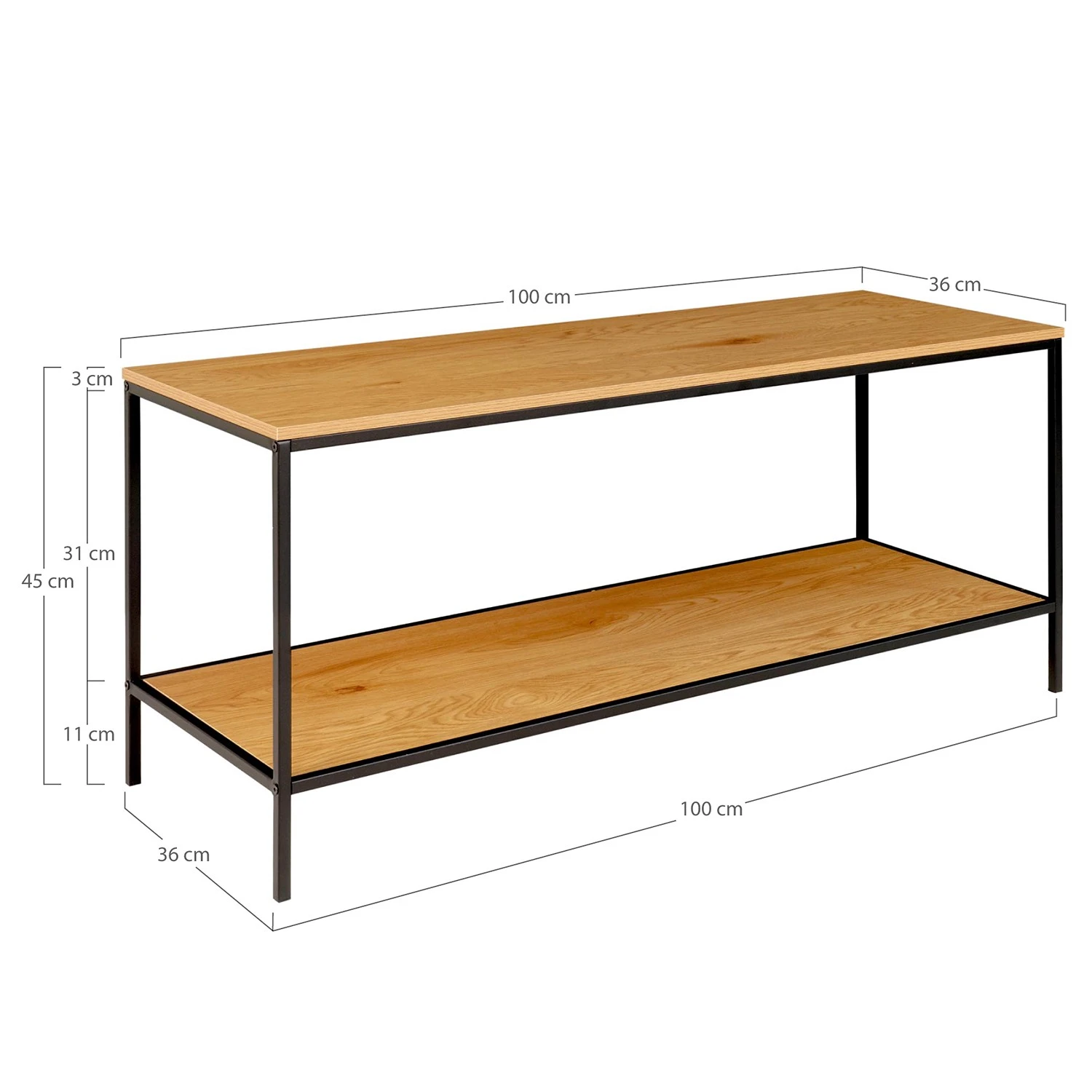 Red Living TV-Rack Arette - Eiche Dekor / Schwarz 6 Red Living TV-Rack Arette - Eiche Dekor / Schwarz – Bild 6