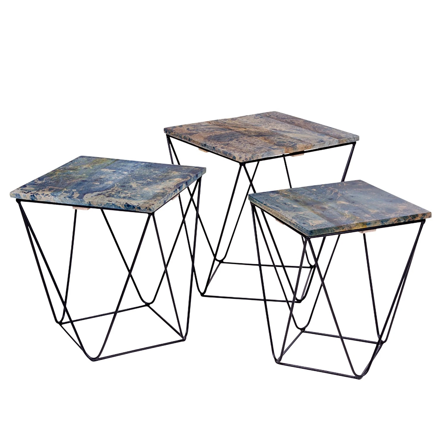 Red Living Beistelltisch Tarsa (3er-Set) - Blau 5 Red Living Beistelltisch Tarsa (3er-Set) - Blau – Bild 5