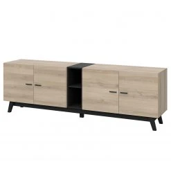 Loftscape Sideboard Pesaro II - Eiche Artisan Dekor / Schwarz - Breite: 200 cm