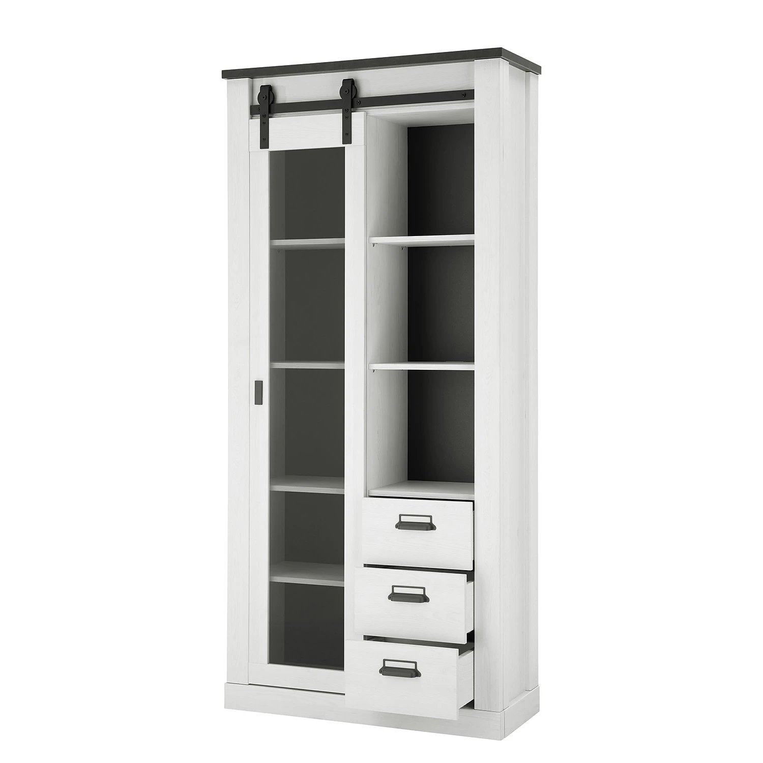 Ridgevalley Vitrinenschrank Shutter - Pinie Weiß Dekor 8 Ridgevalley Vitrinenschrank Shutter - Pinie Weiß Dekor – Bild 8