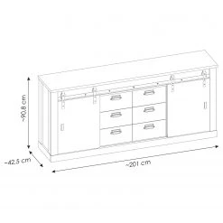 Ridgevalley Sideboard Shutter II - Eiche Dekor -Wohnzimmermöbel boutique en ligne 1000348708 220505 500 SKETCH DETAILS P000000001000348708 sketch