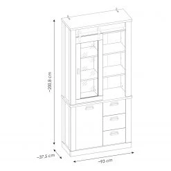 Ridgevalley Wohnwand Shutter III (4-teilig) - Eiche Dekor -Wohnzimmermöbel boutique en ligne 1000348724 220505 500 SKETCH DETAILS P000000001000348724 sketch