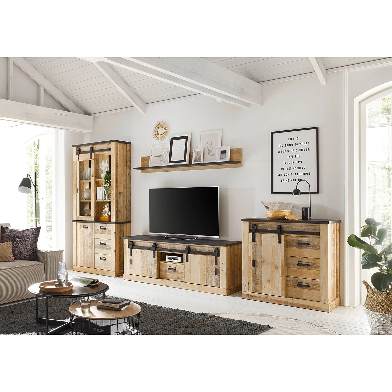 Ridgevalley Wohnwand Shutter IV (4-teilig) - Eiche Dekor 2 Ridgevalley Wohnwand Shutter IV (4-teilig) - Eiche Dekor – Bild 2