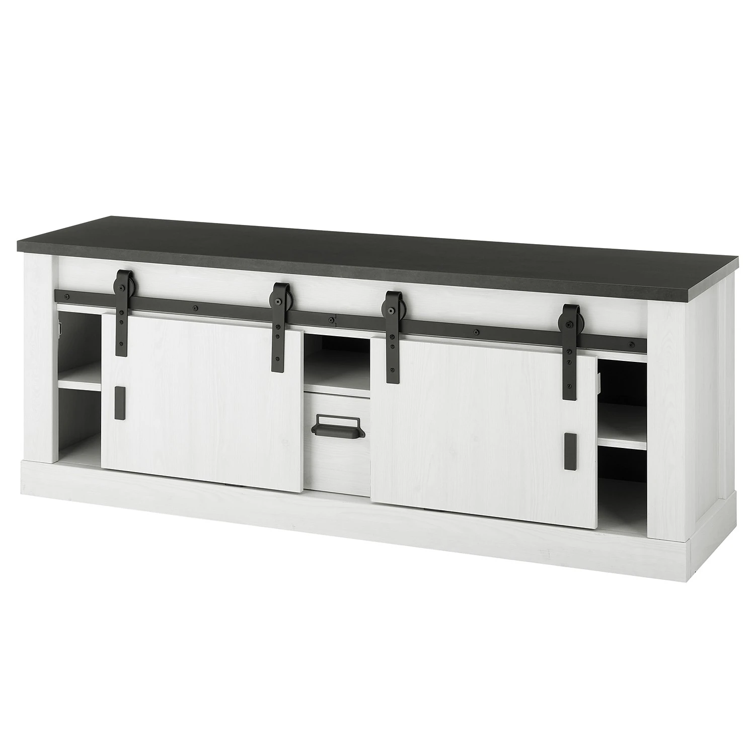 Ridgevalley Wohnwand Shutter IV (4-teilig) - Pinie Weiß Dekor 11 Ridgevalley Wohnwand Shutter IV (4-teilig) - Pinie Weiß Dekor – Bild 11