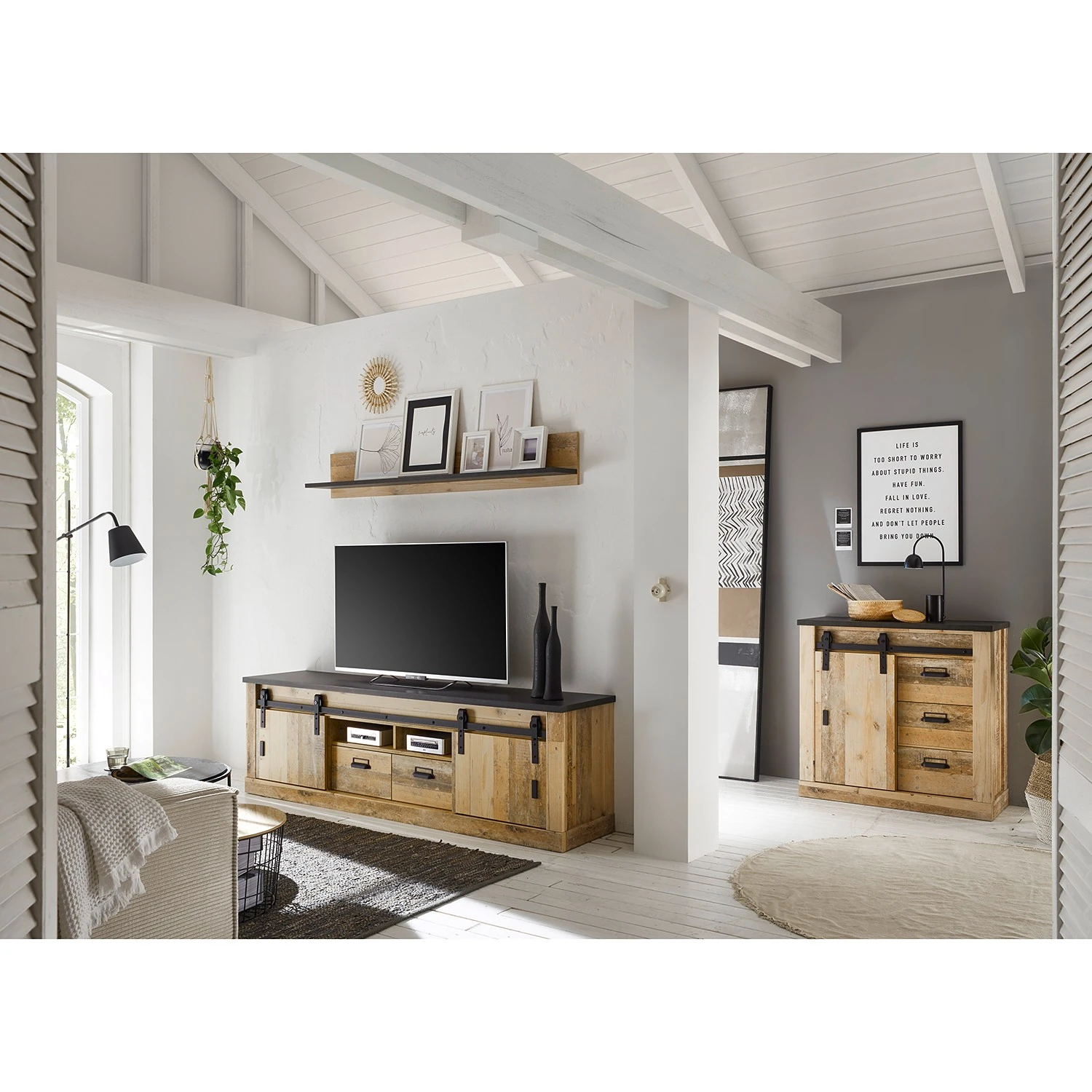 Ridgevalley Wohnwand Shutter II (3-teilig) - Eiche Dekor 3 Ridgevalley Wohnwand Shutter II (3-teilig) - Eiche Dekor – Bild 3