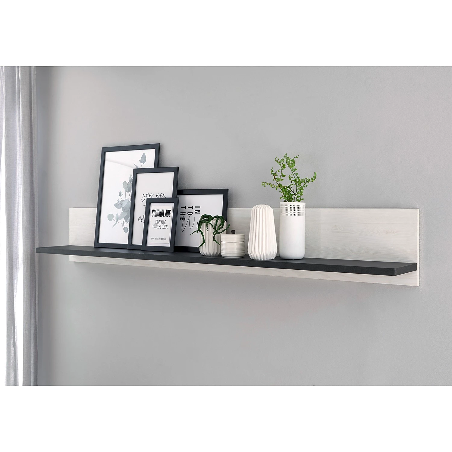 Ridgevalley Wohnwand Shutter II (3-teilig) - Pinie Weiß Dekor 5 Ridgevalley Wohnwand Shutter II (3-teilig) - Pinie Weiß Dekor – Bild 5