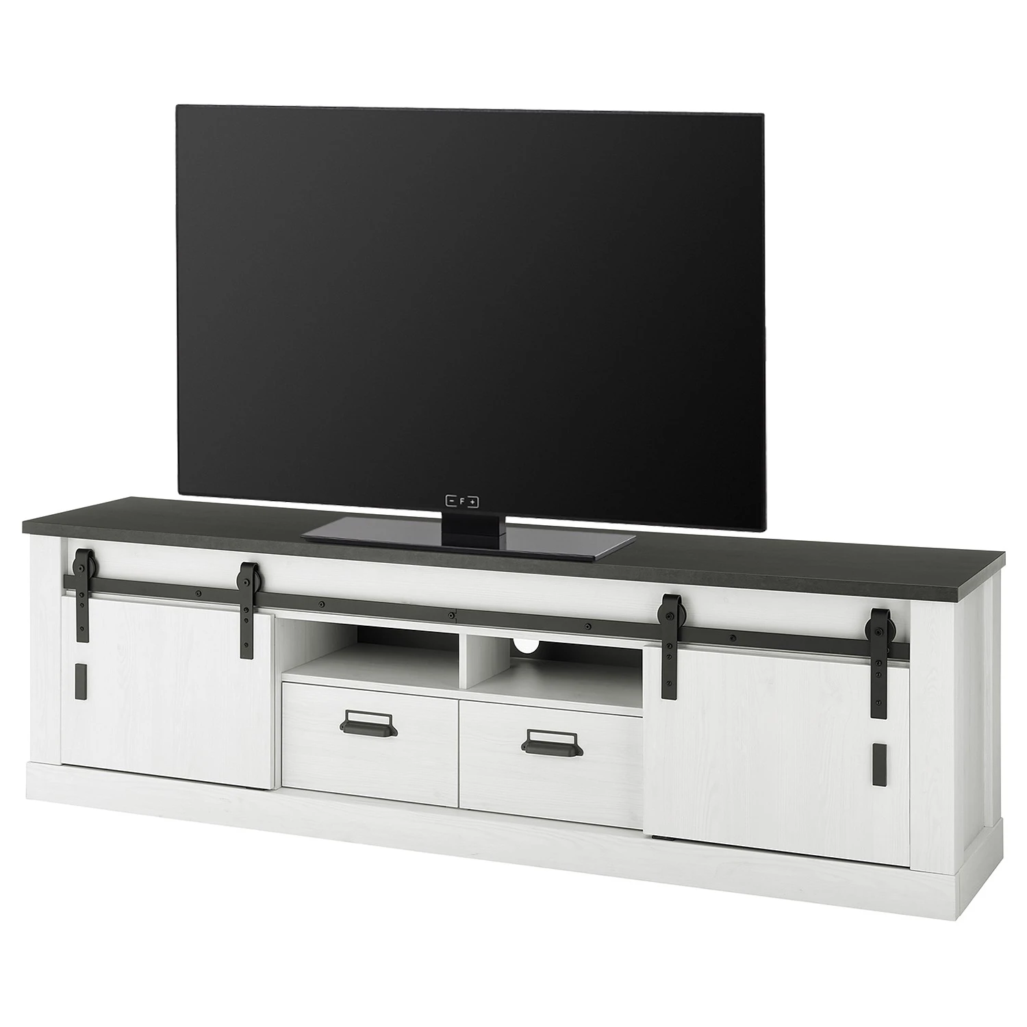 Ridgevalley Wohnwand Shutter II (3-teilig) - Pinie Weiß Dekor 6 Ridgevalley Wohnwand Shutter II (3-teilig) - Pinie Weiß Dekor – Bild 6