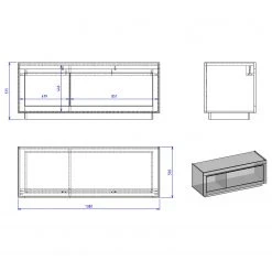 Loftscape TV-Lowboard Accra I - Weiß / Anthrazit -Wohnzimmermöbel boutique en ligne 1000348813 220506 500 SKETCH DETAILS P000000001000348813 sketch
