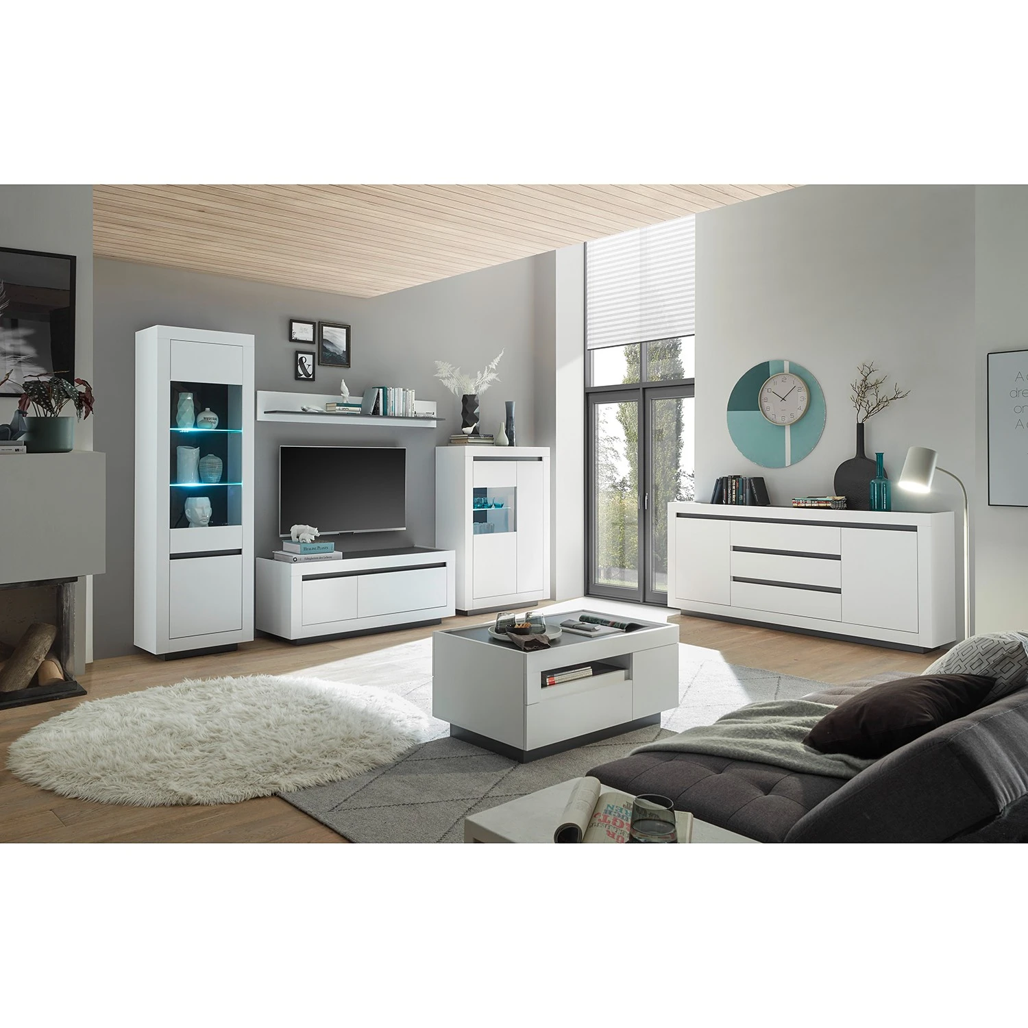 Loftscape Wandboard Accra - Weiß / Anthrazit 4 Loftscape Wandboard Accra - Weiß / Anthrazit – Bild 4