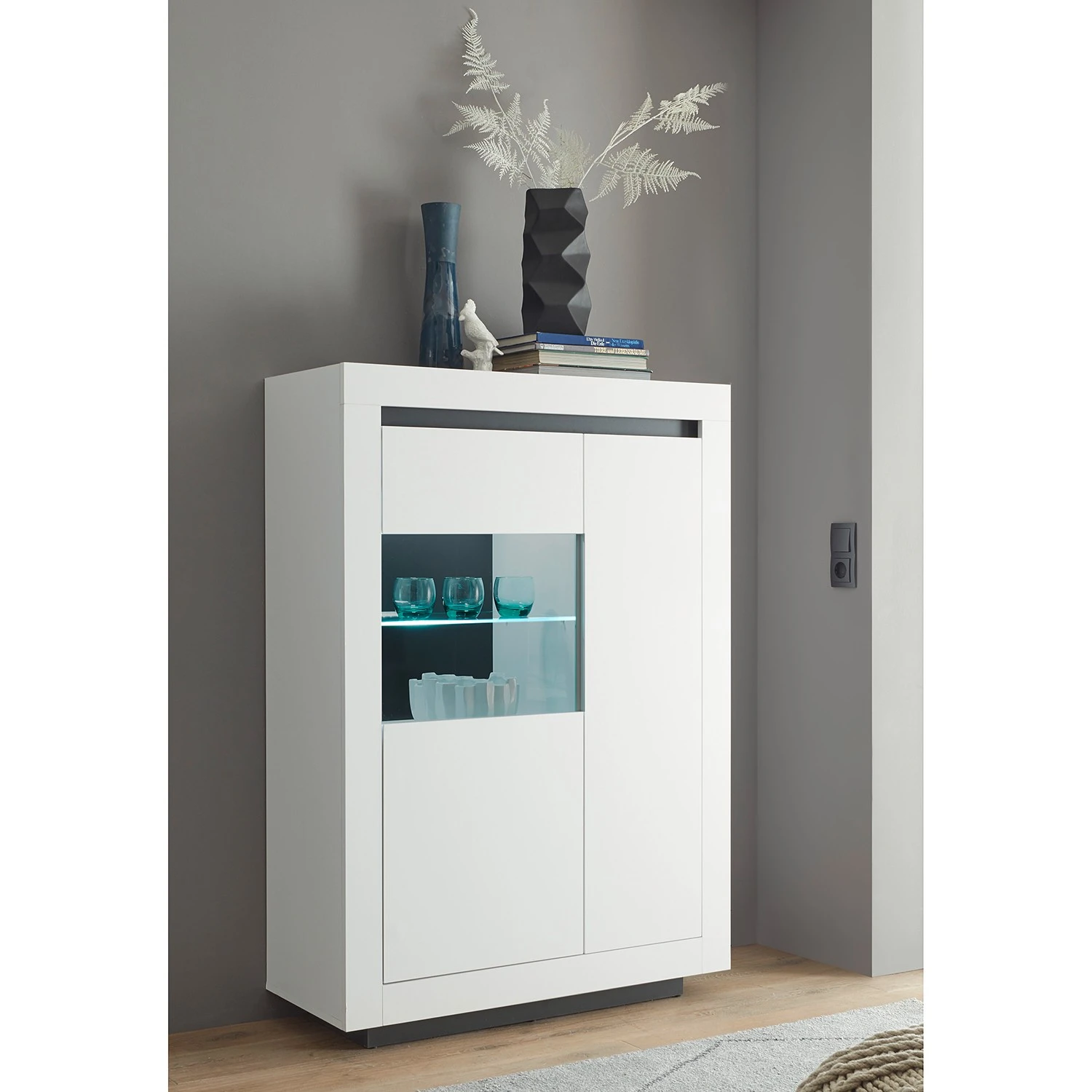 Loftscape Highboard Accra - Weiß / Anthrazit 2 Loftscape Highboard Accra - Weiß / Anthrazit – Bild 2