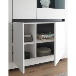 Loftscape Vitrinenschrank Accra - Weiß / Anthrazit -Wohnzimmermöbel boutique en ligne 1000348825 220506 032 DETAILS P000000001000348825