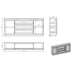 Loftscape Sideboard Accra - Weiß / Anthrazit 15 Loftscape Sideboard Accra - Weiß / Anthrazit -Wohnzimmermöbel boutique en ligne 1000348827 220506 500 SKETCH DETAILS P000000001000348827 sketch