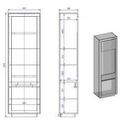 Loftscape Wohnwand Accra I (4-teilig) - Weiß / Anthrazit -Wohnzimmermöbel boutique en ligne 1000348830 220506 502 SKETCH DETAILS P000000001000348830 sketch