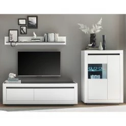 Loftscape Wohnwand Accra III (3-teilig) - Weiß / Anthrazit