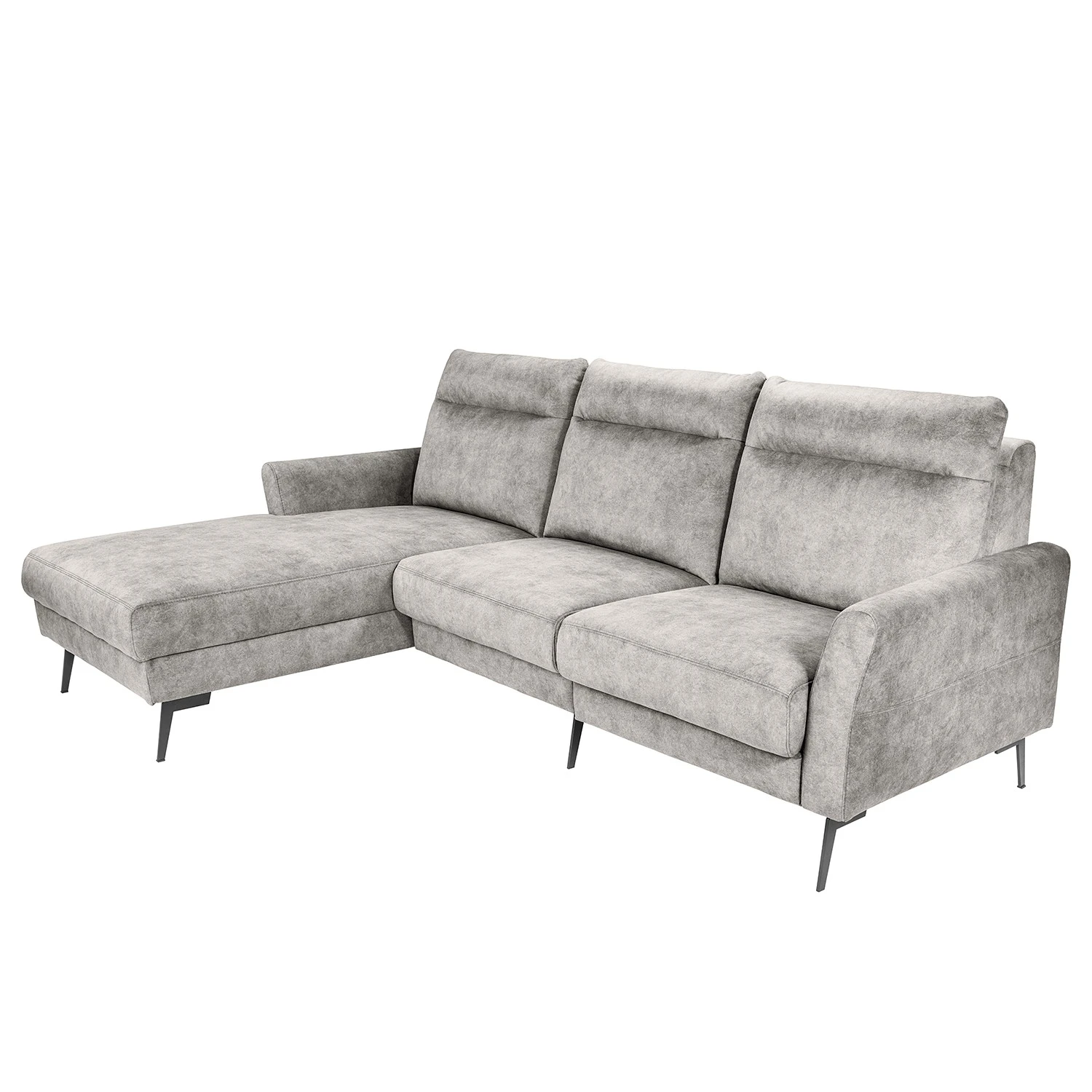 Norrwood Ecksofa Sombrilla - Samt Cloe: Hellgrau - Longchair davorstehend links 1 Norrwood Ecksofa Sombrilla - Samt Cloe: Hellgrau - Longchair davorstehend links