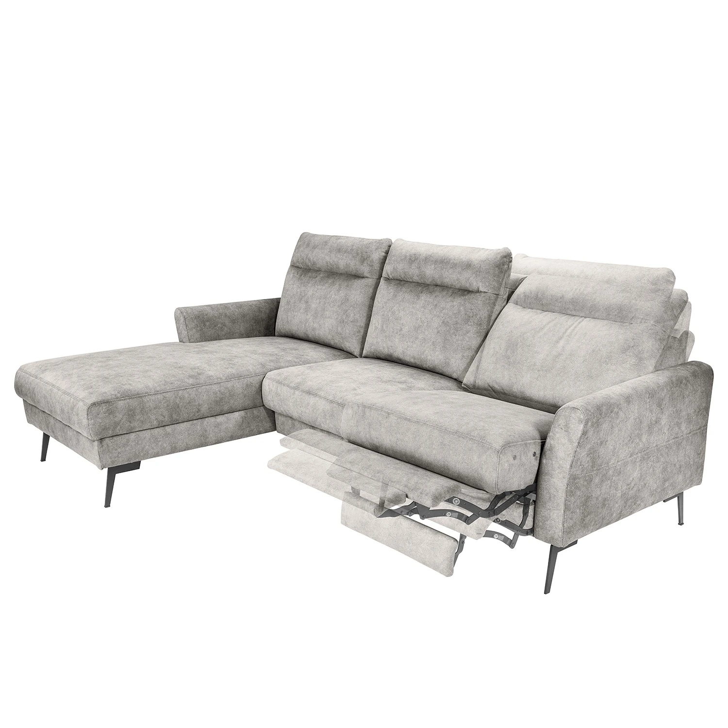 Norrwood Ecksofa Sombrilla - Samt Cloe: Hellgrau - Longchair davorstehend links 2 Norrwood Ecksofa Sombrilla - Samt Cloe: Hellgrau - Longchair davorstehend links – Bild 2