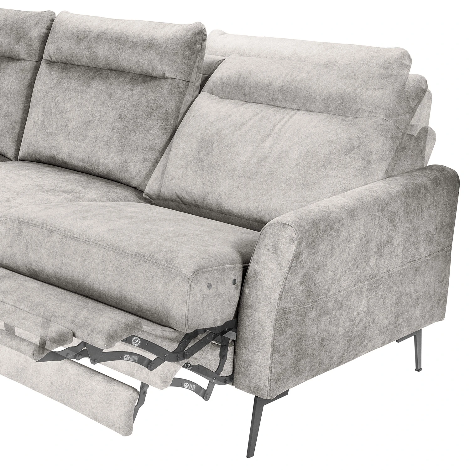 Norrwood Ecksofa Sombrilla - Samt Cloe: Hellgrau - Longchair davorstehend links 6 Norrwood Ecksofa Sombrilla - Samt Cloe: Hellgrau - Longchair davorstehend links – Bild 6