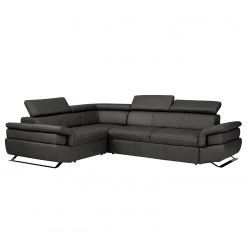Loftscape Ecksofa Twister - Echtleder Maer: Espresso - Ottomane davorstehend links