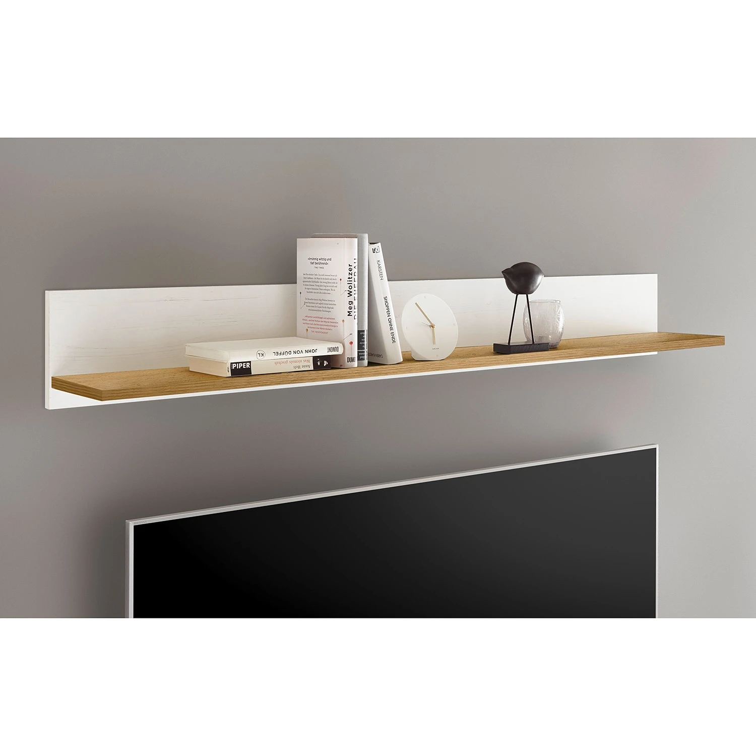 Ridgevalley Wohnwand Ollezy I (4-teilig) - Pinie Weiß Dekor / Eiche Wotan Dekor 3 Ridgevalley Wohnwand Ollezy I (4-teilig) - Pinie Weiß Dekor / Eiche Wotan Dekor – Bild 3