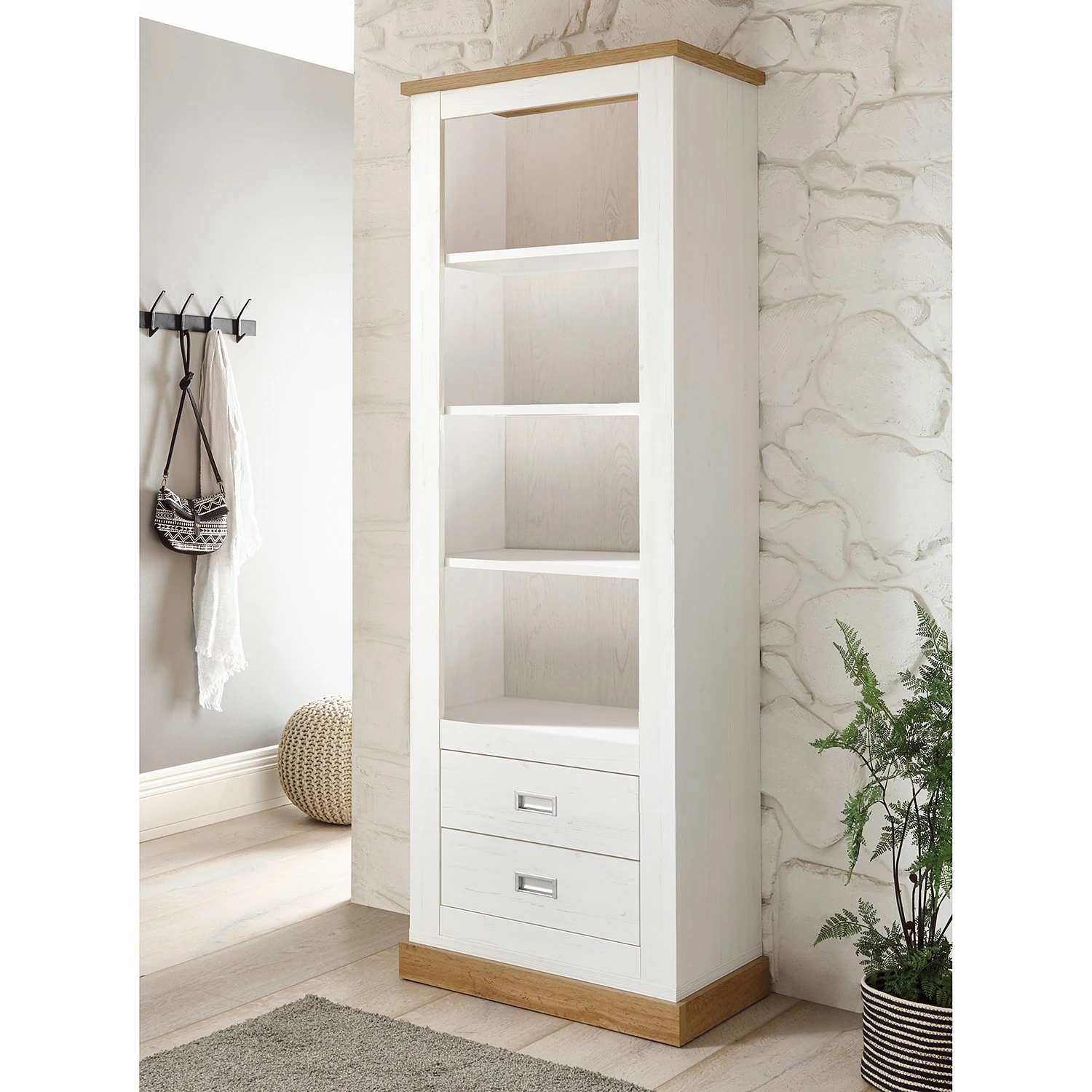 Ridgevalley Wohnwand Ollezy I (4-teilig) - Pinie Weiß Dekor / Eiche Wotan Dekor 12 Ridgevalley Wohnwand Ollezy I (4-teilig) - Pinie Weiß Dekor / Eiche Wotan Dekor – Bild 12