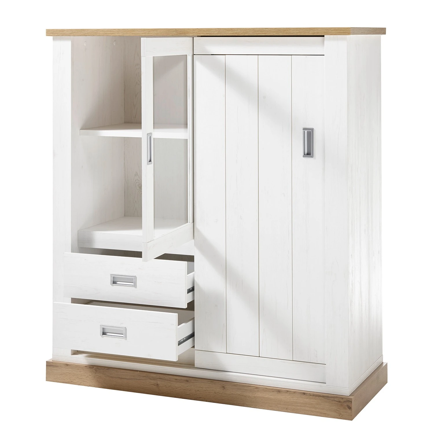 Ridgevalley Wohnwand Ollezy II (4-teilig) - Pinie Weiß Dekor / Eiche Wotan Dekor 8 Ridgevalley Wohnwand Ollezy II (4-teilig) - Pinie Weiß Dekor / Eiche Wotan Dekor – Bild 8