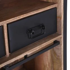 Red Living Highboard Toleos - Mango sägerau massiv / Eisen - Mangoholz / Schwarz -Wohnzimmermöbel boutique en ligne 1000352069 220520 035 DETAILS P000000001000352069