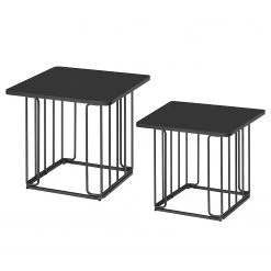 Red Living Beistelltisch Solidus Linu (2er-Set) - Metall - Schwarz