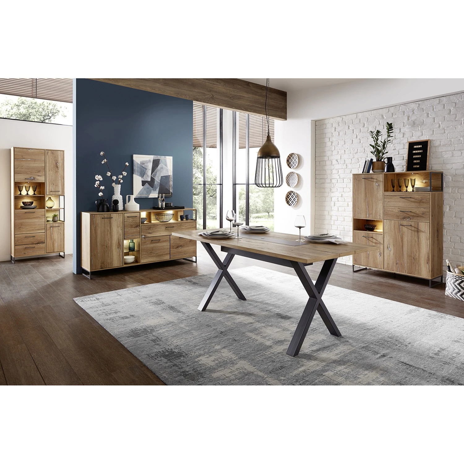 Red Living Schrank Sligo - Risseiche Silber Dekor / Graphit 4 Red Living Schrank Sligo - Risseiche Silber Dekor / Graphit – Bild 4