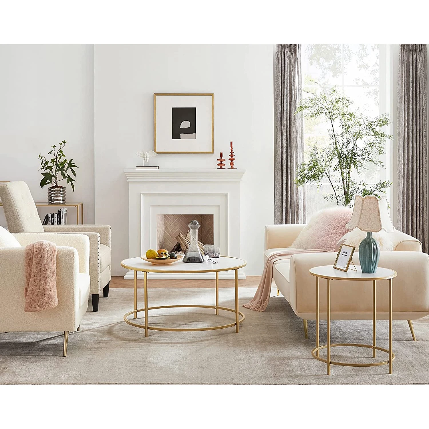 Red Living Beistelltisch Poygan II - Weiß / Gold 3 Red Living Beistelltisch Poygan II - Weiß / Gold – Bild 3